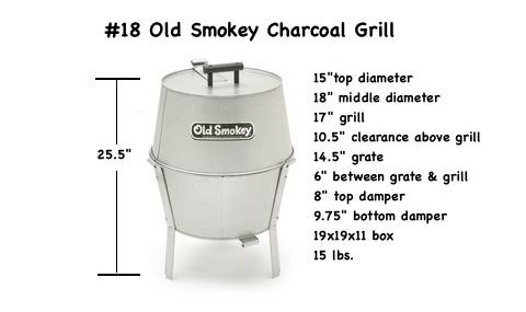 Old smokey on sale 18 charcoal grill